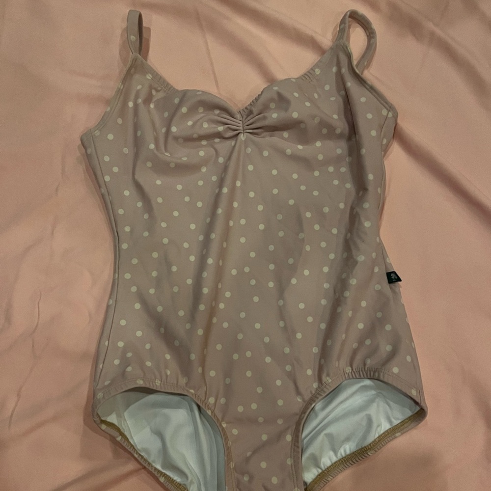 Pink polka dot luckyleo ballet leotard size adult large